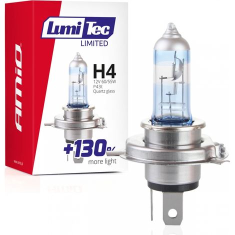 Halogenlampe H4 12V 60/55W LumiTec limited +130% amio-02132 (1/5)