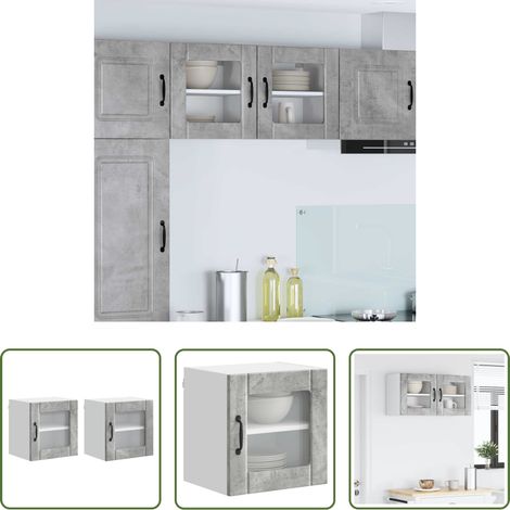 Holz Küchenschrank - Küchenschrank Lucca 2 pcs Beton Grau 40 x 31 x 40 cm (1/5)