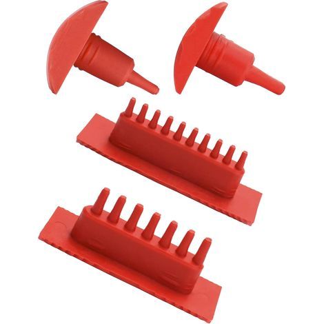 ® 4 Pièces Outil de Grain de Bois en Caoutchouc, Peigne Effet Bois pour Décoration Murale Meubles (Rouge, 7,4/8,7/13/15 cm) (1/4)