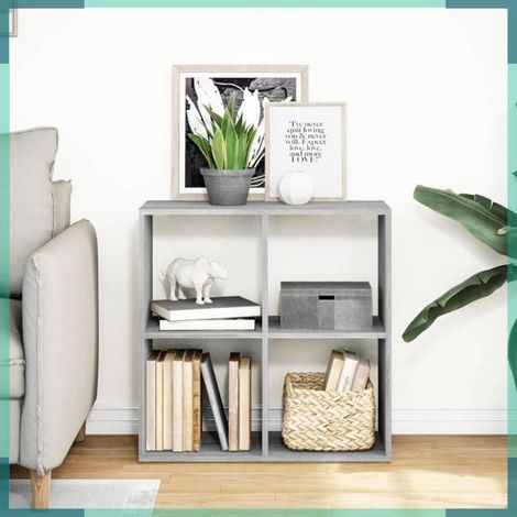 858008 étagère séparatrice de pièce sonoma gris 69,5x29x69,5 cm (1/5)