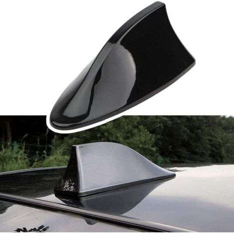 Aileron de requin de voiture, Antenne de requin Antenne radio de toit étanche unversel pour voiture Antenne radio FM avec base adhésive étanche (le noir）
