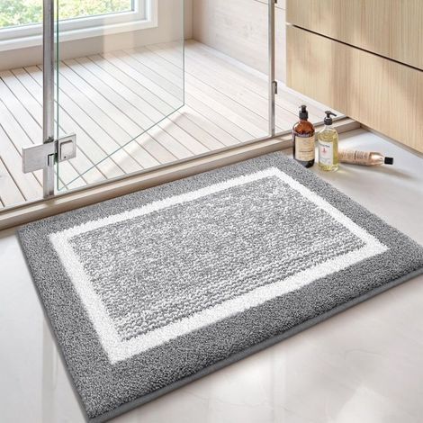 Ulisem bath mat - non-slip, washable, 40x60 cm, grey