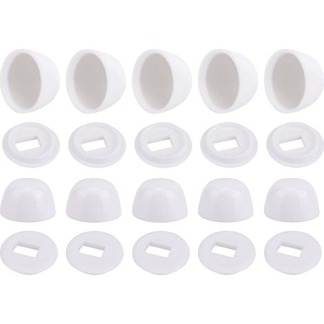 10pcs Cache-Boulon Universel pour Abattant Toilettes, Hauteur 2,1cm Cache-Boulon Décoratif Abattant Toilettes Bouton-Poussoir Installation Facile par Simple Pression Convient à Salle Bain (1/5)