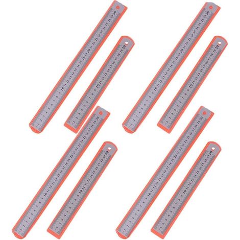 Règle métallique double face en acier inoxydable POPETPOP (8 (1/5)