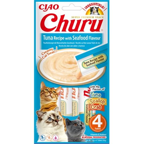 Inaba - churu - Friandise crémeuse pour chats - Thon - 4 x 14 g (56 g) (1/5)