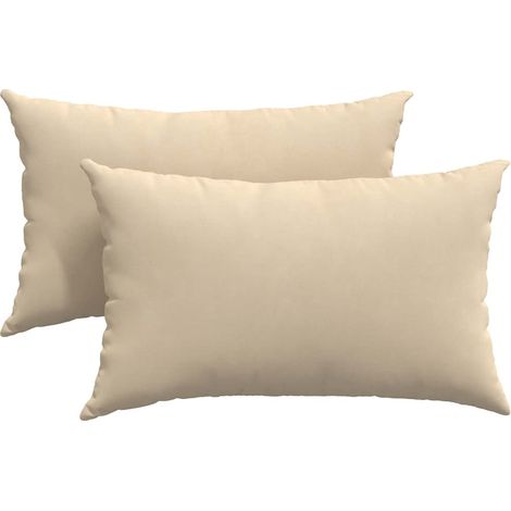 Maison Exclusive - Coussins de canapé 2 pcs Crème 50 x 30 cm tissu