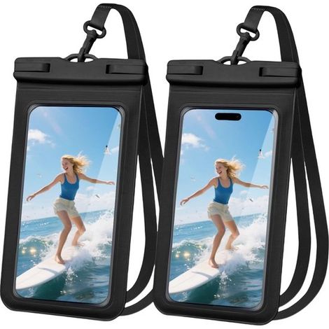 Custodia impermeabile per telefono, custodia regolabile in PVC in 2 pezzi per nuoto e pioggia, borsa da spiaggia impermeabile per telefoni subacquei, per (1/5)