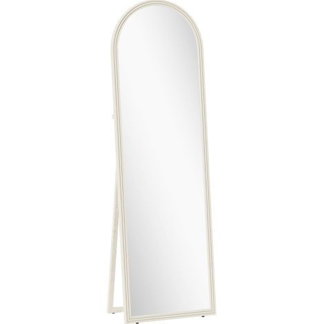 Espejo de cuerpo entero 50 x 160 cm blanco con arco, de pie y montaje en pared (1/4)