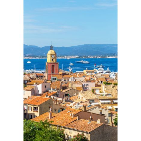 Tableau sur toile rue de Saint-Tropez 30x45 cm - Impression sur Toile Murale Décorative - Image imprimée en HD sur Toile - Toile sur Châssis en Bois FSC - Fabriqué en France (1/4)
