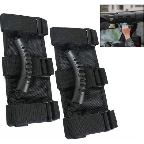 Lot de 2 poignées en caoutchouc pour Jeep Wrangler YJ TJ JK, grips pour portes latérales et accessoires intérieurs (1/5)