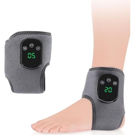 Appareil De Massage 3-en-1 Pour Les Pieds, Enveloppe Chauffante Pour Les Chevilles, Thérapie Par La Chaleur Infrarouge Lointaine À 5 Vitesses, Intensité Des Vibrations De Massage À 3 Vitesses, Minuter
