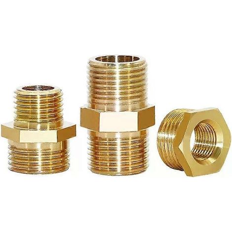 Raccord rapide hexagonal pour tuyau en laiton, adaptateur 1/8 1/4 3/8 1/2 3/4 1, filetage mâle-mâle, connecteur eau/huile/gaz - JXLGV (1/4)