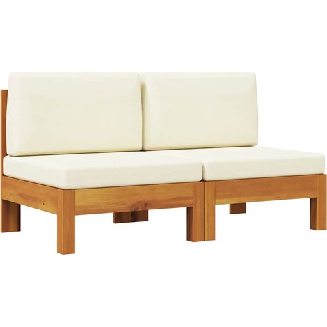 Maison Exclusive - Mittelsofas 2 Stk. mit Cremeweißen Kissen Mass
