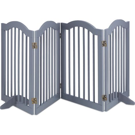 Relaxdays Safety Gate, Free-Standing Barrier, Protectiion Fence with Feet, for Children & Pets, HW: 70 x 205.5 cm, Grey
