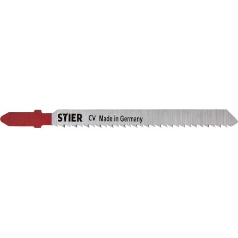 STIER Stichsägeblatt, ST3102, 20 Stück, Schnittlänge 75 mm, Zahnteilung 2,5 mm, perfekt geeignet zum Zuschneiden von Holz, Arbeitsplatten, Verbundplatten, CV-Stichsägeblatt