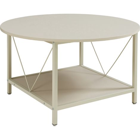 Tavolino consolle laterale diametro 80x46 cm colore sabbia 030010788