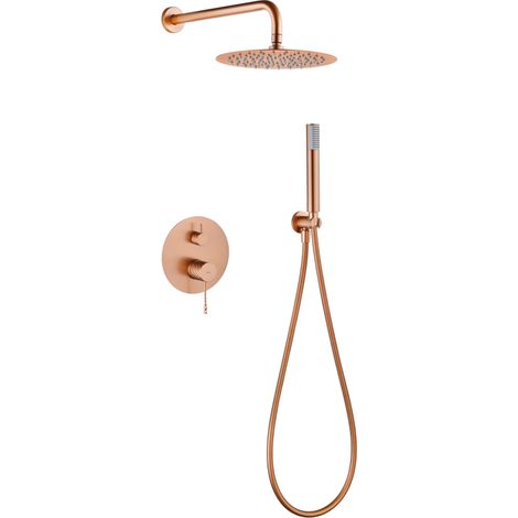 Ensemble de douche murale encastrée TWIST Mitigeur Or rose brosséOr rose brosséChroméNickel brosséOr brosséNoir matCanon de fusil