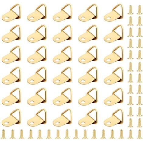 50 Pièces Crochet pour Cadre,Attache Tableau,Photo Anneaux Triangulaires Cadre,Support