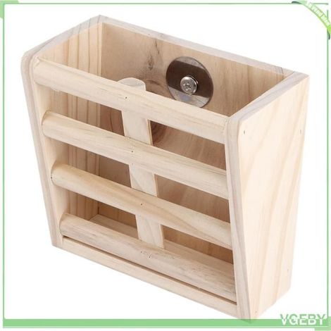 Mangeoire à foin - FAFEICY - Mangeoire en bois - Bois naturel - Vis réglable - Pour petits rongeurs (1/5)