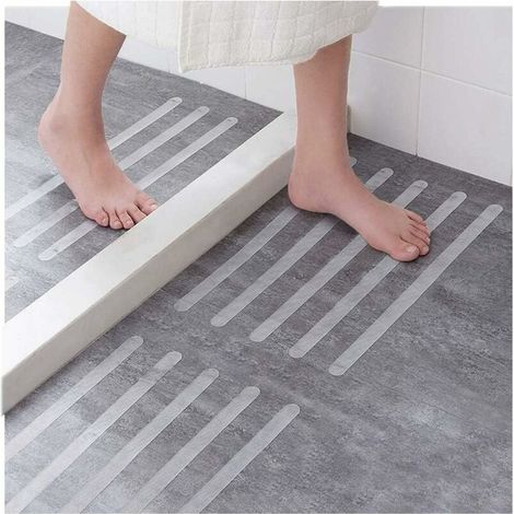 15 Pièces Autocollants Antidérapants Autocollants de Douche Bandes de Sécurité de Bain Transparent Auto-adhésif Antidérapant Bandes Autocollants pour Baignoires Douches (1/4)