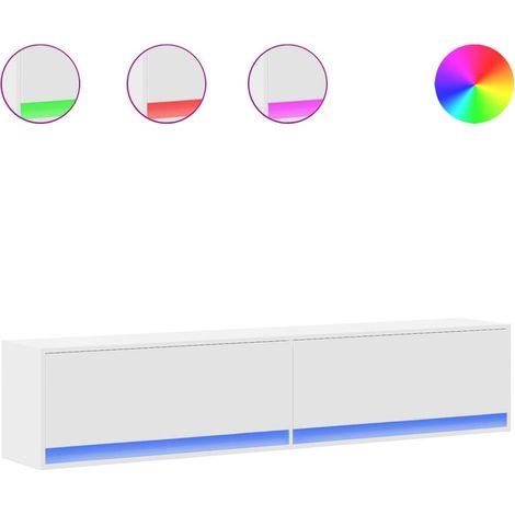 Maison Exclusive - TV-Wandschrank mit LED Weiß 180x31x38 cm (1/5)