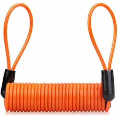 Câble de Rappel de Verrouillage 130CM moto vélo sécurité frein à disque serrure antivol sécurité ressort rappel vélo ressort (Orange) (1/4)