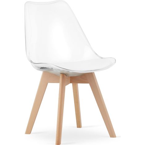 Silla MARK - transparente / patas naturales x 1 (1/5)