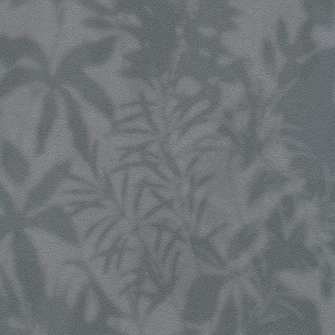 Empapelado tono sobre tono Profhome 781515 papel pintado vinílico estampado en caliente tejido non tejido texturado con ornamentos florales mate gris negro 5,33 m2