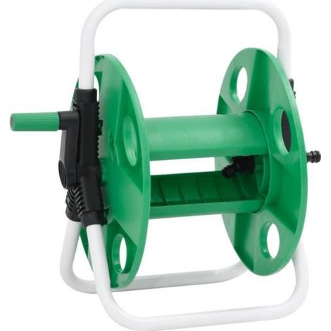 1 Enrouleur de tuyau, Acier galvanisé, 45m 1/2 pouce, Mécanisme rapide, Vert, Pour jardin (1/4)