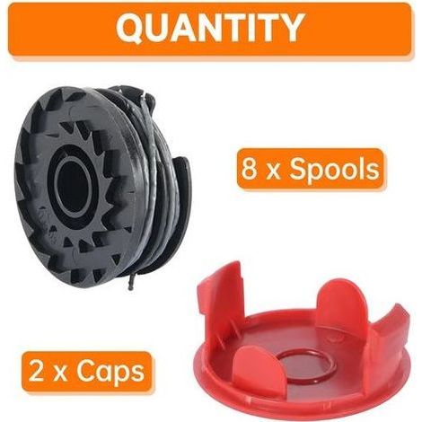 Bobine Fil Coupe Bordure pour Bosch AdvancedGrassCut36, Art 24 27 30 Rotofil, 8 Bobines et 2 Couvercles, Fil Débroussailleuse (1/5)