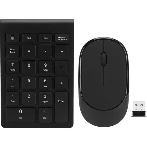 Clavier numérique sans fil 2,4 GHz ultra-fin 22 touches et souris sans fil, compatible RF304T
