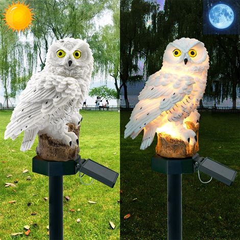Wasserdichtes, solarbetriebenes LED-Eulen-Lichterset, Gartenbeleuchtung, Zaunlaterne, Außendekoration für Einfahrt und Terrasse (1/5)