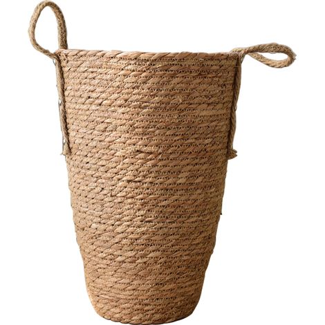 Panier en jonc de mer tissé pour le rangement des pots de fleurs, du linge, des pique-niques et des courses