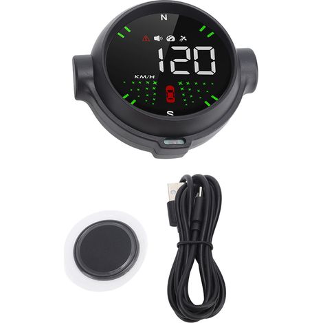 Compteur de vitesse GPS numérique universel pour voiture HUD avec affichage de l'heure, altitude, température et alerte de dépassement de vitesse - pour tous véhicules (1/5)
