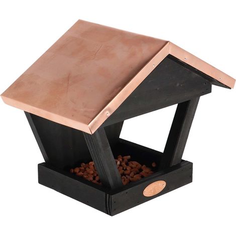 Mangeoire Murale Noire et Cuivre - 28,2 x 17,3 x H 22,5 cm - Livraison gratuite (1/4)