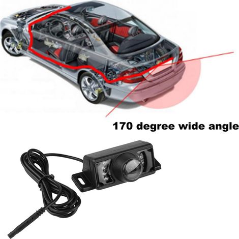 7 LED infrarouges caméra de marche arrière auto vision nocturne sans câble transmetteur récepteur vidéo RCA (1/5)