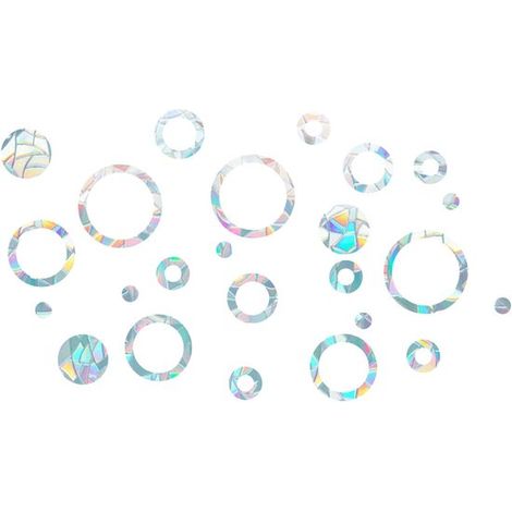 24 autocollants pour fenêtres, film adhésif 3D à effet laser, autocollants antiadhésifs, décoration antichoc, autocollants prismatiques pour fenêtres (1/5)