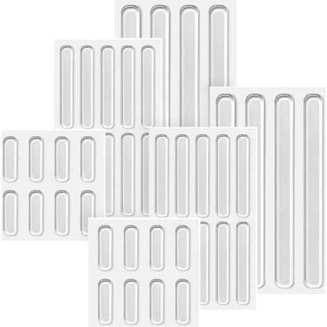 Set di 6 strisce antiurto in silicone per mobili - Cuscinetti isolanti acustici per ante di armadi (1/5)