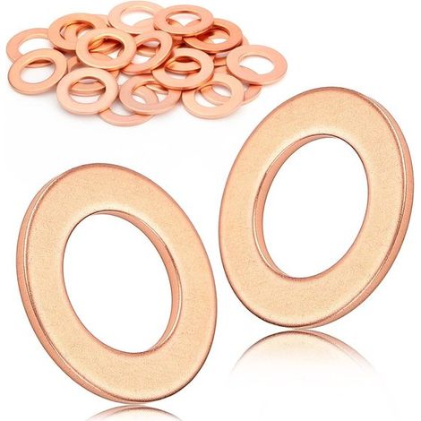 Junta de cobre para tapón de drenaje，100 anillos para tapones de drenaje de automóviles，M14201.5 (1/5)