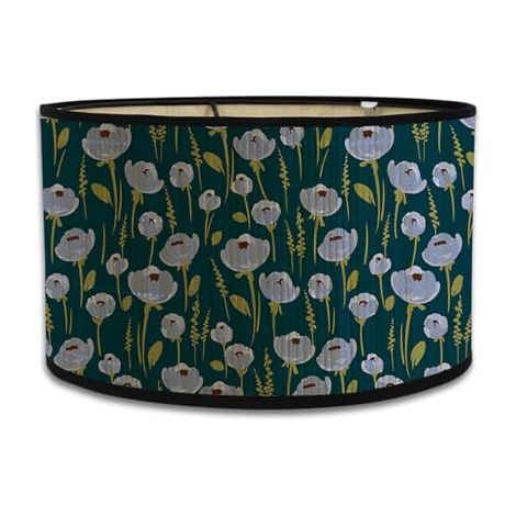Abat-jour en bambou - motif floral, cylindrique, convient aux lampes de table et aux lampadaires, amovible, 30 cm de diamètre. (1/5)