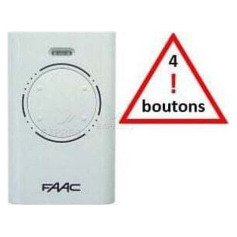 Télécommande FAAC XT4 868 SLH – 4 boutons – Fréquence 868,35 MHz – Alimentation CR2032 – Programmation auto-apprentissage (1/5)