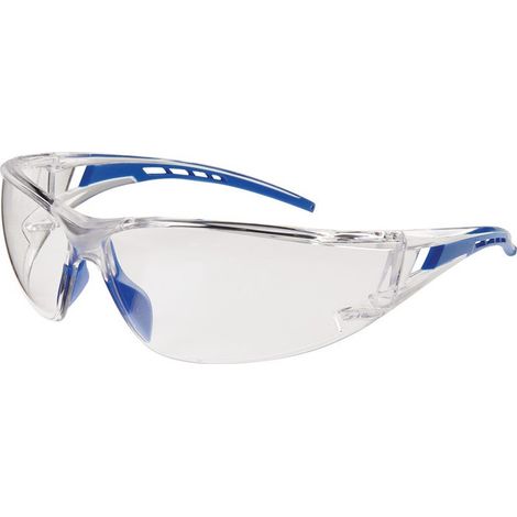 Occhiali protettivi Falcon 2 EN 166, aste blu, lente PC PROMAT trasparente