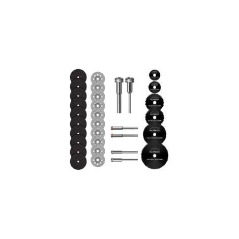Mini Disque Diamant à Tronçonner, Mini Lame de Scie Circulaire HSS, Mini Disque de Coupe en Résine, avec 3mm Mandrin pour Bois, Métal, Plastique, Pierre, Verre - 32 Pcs (1/5)