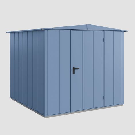 Hörmann Ecostar Metall-Gerätehaus Elegant mit Satteldach Typ 2, 259 x 248 cm, taubenblau, 5,7 m², 1-flüglige Tür