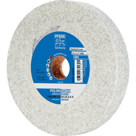 PFERD TOOLS POLINOX Gewickeltes Vlies-Rad PNK Ø 150x25 mm Bohrung-Ø 25,4 mm Mittelhart A Grob für Finish (1/4)