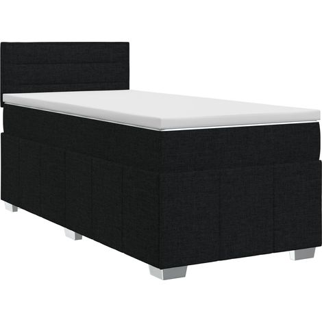 Maison Exclusive - Letto box spring con materasso Nero 90 x 190 cm Tessuto (1/5)