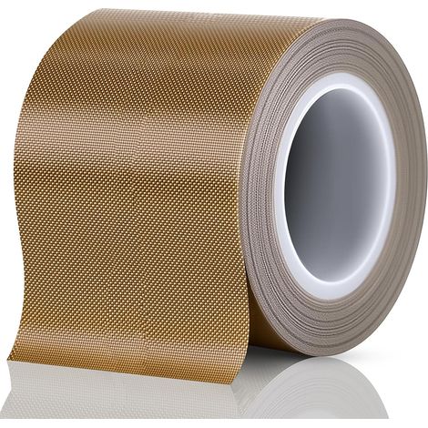 Ruban adhésif en téflon - Résistant à la chaleur - 0,18 100 mm 10 m - En PTFE - Résistant à la chaleur - Haute température - Pour machine à emballer sous vide (1/5)
