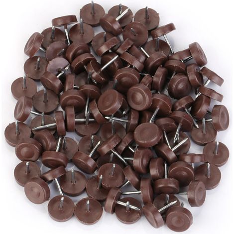Beyamis Lot de 100 patins de protection antidérapants pour meubles (canapé, chaise, table), clous de fixation, 18 mm x 5 mm (1/5)
