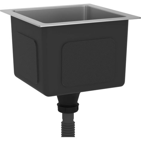 Evier de cuisine fait à la main maison intérieur lavabo argenté 30 x 30 cm acier inoxydable (1/5)