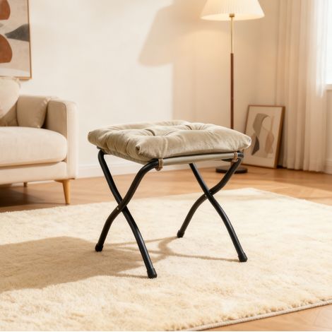 Fauteuil avec repose-pieds en polyester kaki pour salon, bureau et chambre (1/5)
